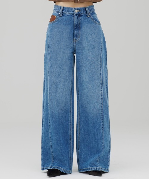SENEE（セニー）の「stitch line wide denim（ステッチラインワイド