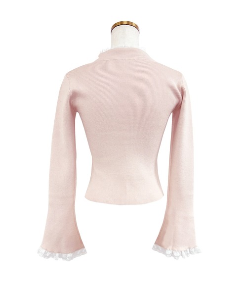 Rose Muse(ロゼミューズ)の「Choker lace knit(ニット/セーター・レディース・ピンク/チャコールグレー・FREE)」の6枚目の写真
