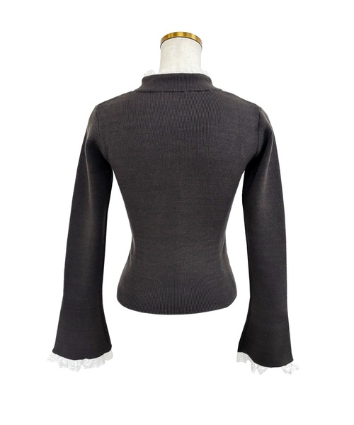 Rose Muse(ロゼミューズ)の「Choker lace knit(ニット/セーター・レディース・ピンク/チャコールグレー・FREE)」の13枚目の写真