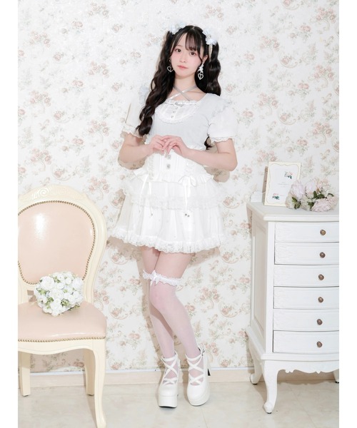 NOEMIE(ノエミー)の「バックレースアップヨークハシゴレースカットソー(Tシャツ/カットソー・レディース・サックスブルー/ブラック/オフホワイト・M)」の10枚目の写真
