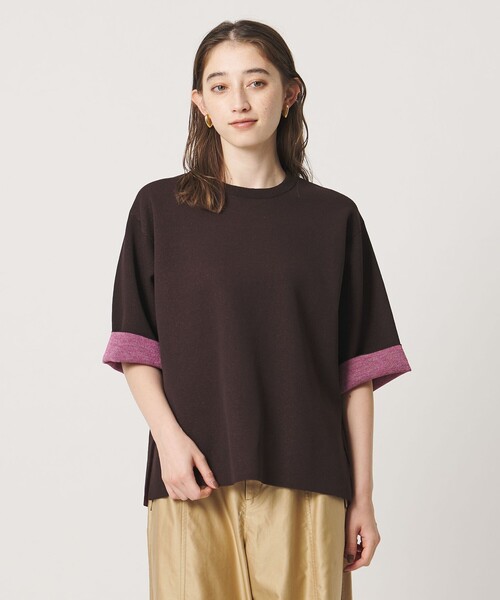 UNITED ARROWS(ユナイテッドアローズ)の「ニット Tシャツ ‐ウォッシャブル‐(ニット/セーター・レディース・グレー系/ピンク/ネイビー/ブラック/ダークブラウン・FREE)」の4枚目の写真