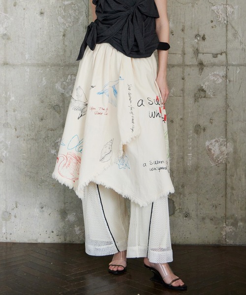2026SUMMER PRE-ORDER】Asymmetrical Wrap Print Skirt/アシンメトリー