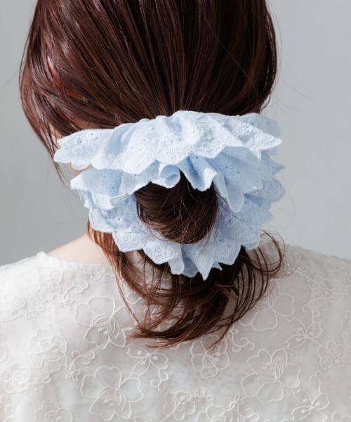 flower(フラワー)の「ガーデンレースシュシュ(シュシュ・レディース・ブルー/グリーン/アイボリー・FREE)」の9枚目の写真