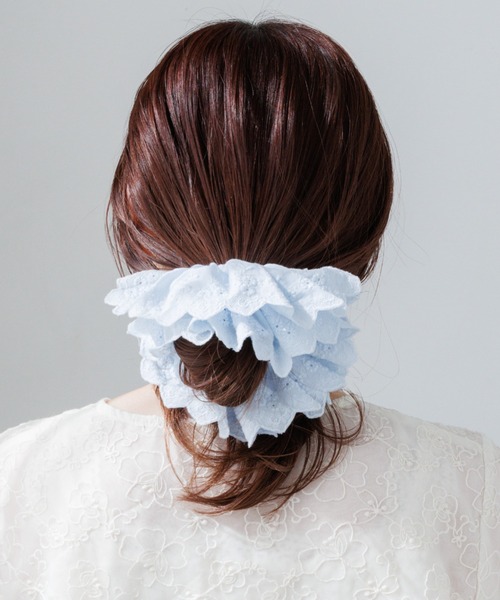 flower(フラワー)の「ガーデンレースシュシュ(シュシュ・レディース・ブルー/グリーン/アイボリー・FREE)」の7枚目の写真