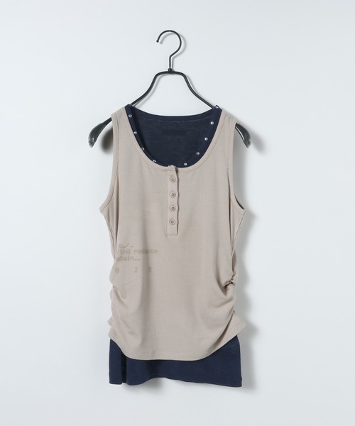 JEANASIS(ジーナシス)の「【25quee】ヘンリータンクSET/668216(タンクトップ・レディース・グリーン系その他/ベージュ系その他/ブラック系その他・FREE)」の3枚目の写真