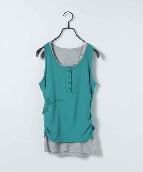 JEANASIS(ジーナシス)の「【25quee】ヘンリータンクSET/668216(タンクトップ・レディース・グリーン系その他/ベージュ系その他/ブラック系その他・FREE)」の1枚目の写真