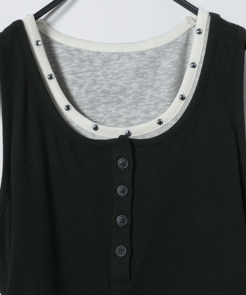 JEANASIS(ジーナシス)の「【25quee】ヘンリータンクSET/668216(タンクトップ・レディース・グリーン系その他/ベージュ系その他/ブラック系その他・FREE)」の5枚目の写真