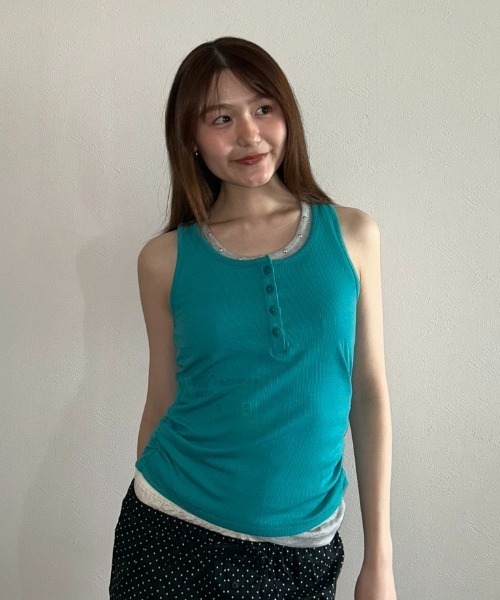JEANASIS(ジーナシス)の「【25quee】レイヤードヘンリータンク2P/668216(タンクトップ・レディース・グリーン系その他/ベージュ系その他/ブラック系その他・FREE)」の11枚目の写真