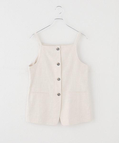 JOURNAL STANDARD(ジャーナルスタンダード)の「ラミーコットンツイル ジレ(その他アウター・レディース・ブラック系その他/ホワイト×ホワイト・FREE)」の2枚目の写真