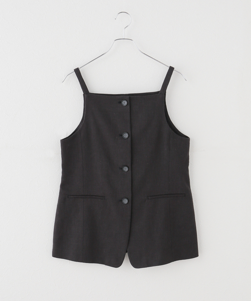 JOURNAL STANDARD(ジャーナルスタンダード)の「ラミーコットンツイル ジレ(その他アウター・レディース・ブラック系その他/ホワイト×ホワイト・FREE)」の1枚目の写真