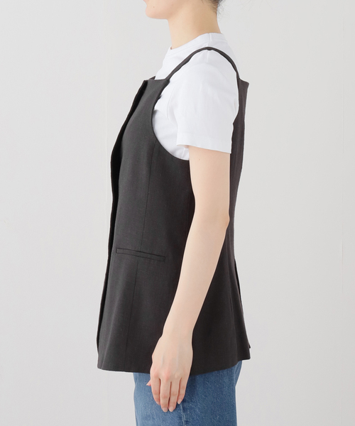 JOURNAL STANDARD(ジャーナルスタンダード)の「ラミーコットンツイル ジレ(その他アウター・レディース・ブラック系その他/ホワイト×ホワイト・FREE)」の13枚目の写真