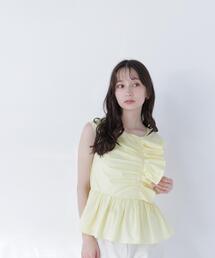 NATURAL BEAUTY BASIC | フロントギャザーペプラムブラウス(シャツ/ブラウス)