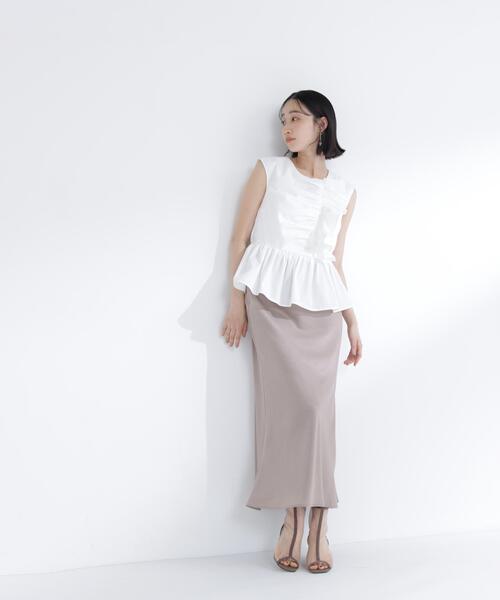 NATURAL BEAUTY BASIC(ナチュラルビューティーベーシック)の「フロントギャザーペプラムブラウス(シャツ/ブラウス・レディース・ブラウン/イエロー/オフホワイト・フリ-)」の14枚目の写真