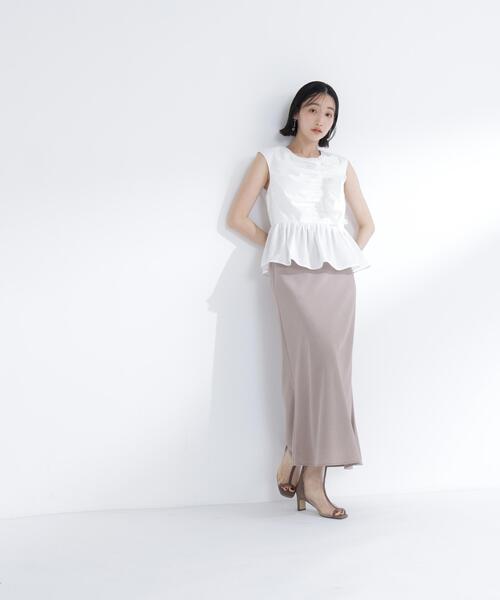 NATURAL BEAUTY BASIC(ナチュラルビューティーベーシック)の「フロントギャザーペプラムブラウス(シャツ/ブラウス・レディース・ブラウン/イエロー/オフホワイト・フリ-)」の16枚目の写真