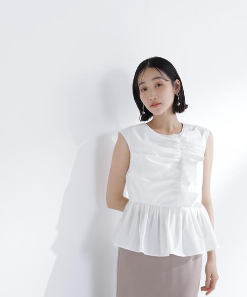 NATURAL BEAUTY BASIC(ナチュラルビューティーベーシック)の「フロントギャザーペプラムブラウス(シャツ/ブラウス・レディース・ブラウン/イエロー/オフホワイト・フリ-)」の19枚目の写真