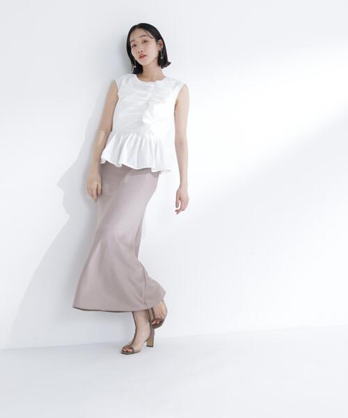 NATURAL BEAUTY BASIC(ナチュラルビューティーベーシック)の「フロントギャザーペプラムブラウス(シャツ/ブラウス・レディース・ブラウン/イエロー/オフホワイト・フリ-)」の20枚目の写真