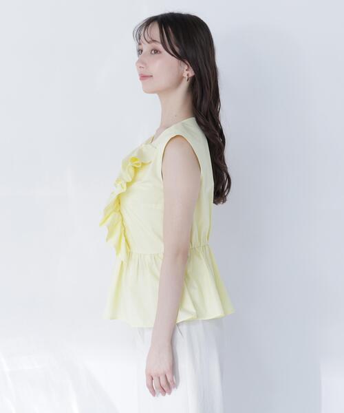 NATURAL BEAUTY BASIC(ナチュラルビューティーベーシック)の「フロントギャザーペプラムブラウス(シャツ/ブラウス・レディース・ブラウン/イエロー/オフホワイト・フリ-)」の6枚目の写真