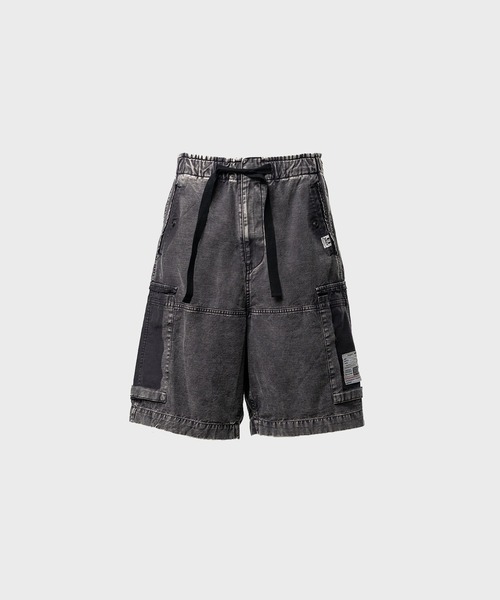 Maison MIHARA YASUHIRO（メゾンミハラヤスヒロ）の「【MIHARAYASUHIRO/ミハラヤスヒロ】DAMAGED CARGO SHORT PANTS（その他パンツ・メンズ・ブラック/ダークグリーン・44/46）」の2枚目の写真