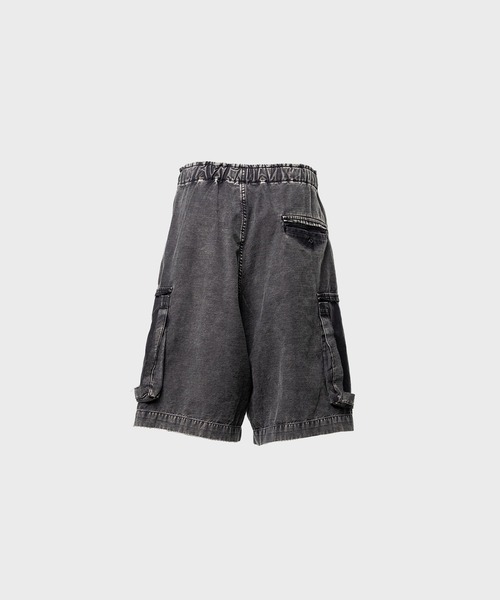 Maison MIHARA YASUHIRO（メゾンミハラヤスヒロ）の「【MIHARAYASUHIRO/ミハラヤスヒロ】DAMAGED CARGO SHORT PANTS（その他パンツ・メンズ・ブラック/ダークグリーン・44/46）」の3枚目の写真