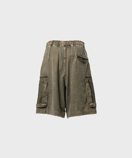Maison MIHARA YASUHIRO（メゾンミハラヤスヒロ）の「【MIHARAYASUHIRO/ミハラヤスヒロ】DAMAGED CARGO SHORT PANTS（その他パンツ・メンズ・ブラック/ダークグリーン・44/46）」の4枚目の写真
