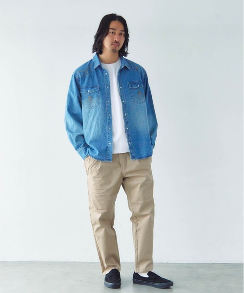 JACKROSE(ジャックローズ)の「JE STUDS DENIM SHIRTS(シャツ/ブラウス・メンズ・ライトインディゴブルー/インディゴブルー・M/L/XL)」の22枚目の写真