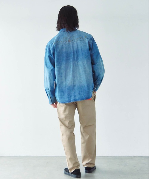 JACKROSE(ジャックローズ)の「JE STUDS DENIM SHIRTS(シャツ/ブラウス・メンズ・ライトインディゴブルー/インディゴブルー・M/L/XL)」の14枚目の写真
