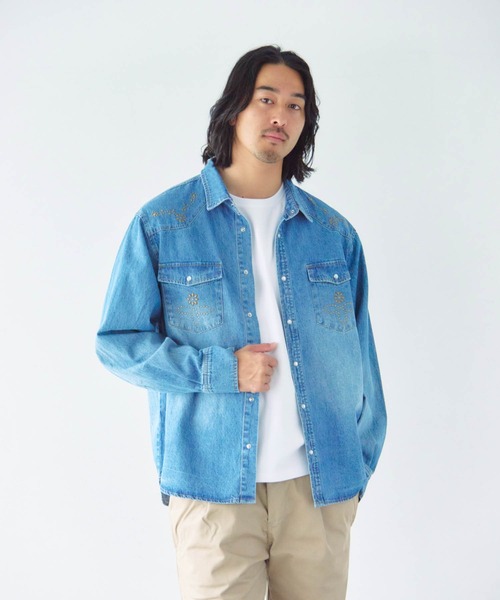 JACKROSE(ジャックローズ)の「JE STUDS DENIM SHIRTS(シャツ/ブラウス・メンズ・ライトインディゴブルー/インディゴブルー・M/L/XL)」の17枚目の写真