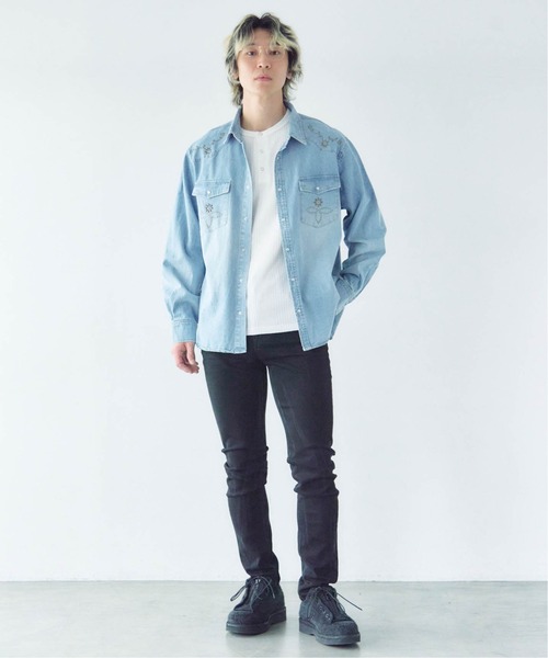 JACKROSE(ジャックローズ)の「JE STUDS DENIM SHIRTS(シャツ/ブラウス・メンズ・ライトインディゴブルー/インディゴブルー・M/L/XL)」の6枚目の写真
