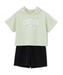 PINK-latte（ピンクラテ）の「【接触冷感】半袖パーカー＋ハーフパンツセット（セットアップ）」