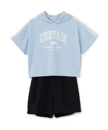 PINK-latte（ピンクラテ）の「【接触冷感】半袖パーカー＋ハーフパンツセット（セットアップ）」