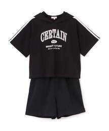 PINK-latte（ピンクラテ）の「【接触冷感】半袖パーカー＋ハーフパンツセット（セットアップ）」