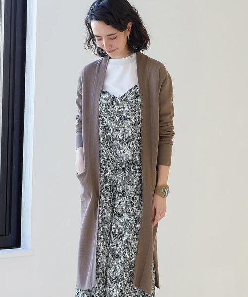 green label relaxing（グリーンレーベルリラクシング）の「KF HandWash C/A S/ロング カーディガン◆（カーディガン/ボレロ・レディース・ライトグレー/モカ/ネイビー/その他1・FREE）」の2枚目の写真