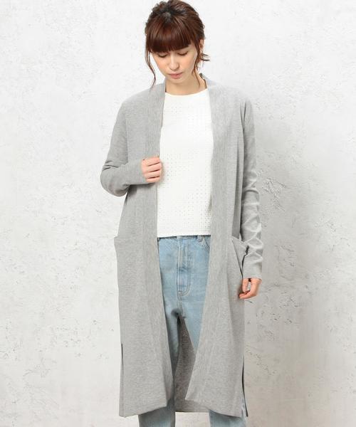 green label relaxing（グリーンレーベルリラクシング）の「KF HandWash C/A S/ロング カーディガン◆（カーディガン/ボレロ・レディース・ライトグレー/モカ/ネイビー/その他1・FREE）」の6枚目の写真