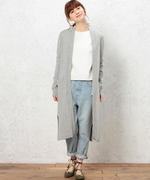 green label relaxing（グリーンレーベルリラクシング）の「KF HandWash C/A S/ロング カーディガン◆（カーディガン/ボレロ・レディース・ライトグレー/モカ/ネイビー/その他1・FREE）」の8枚目の写真