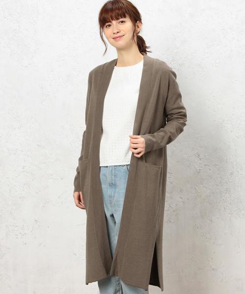 green label relaxing（グリーンレーベルリラクシング）の「KF HandWash C/A S/ロング カーディガン◆（カーディガン/ボレロ・レディース・ライトグレー/モカ/ネイビー/その他1・FREE）」の16枚目の写真