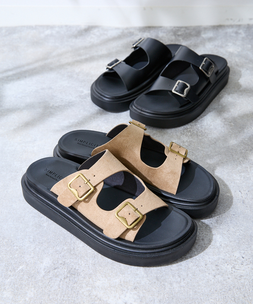 B.C STOCK（ベーセーストック）の「2BELT プラットフォームサンダル（サンダル・メンズ・ブラック/ベージュ・28cm/27cm/26cm）」の3枚目の写真