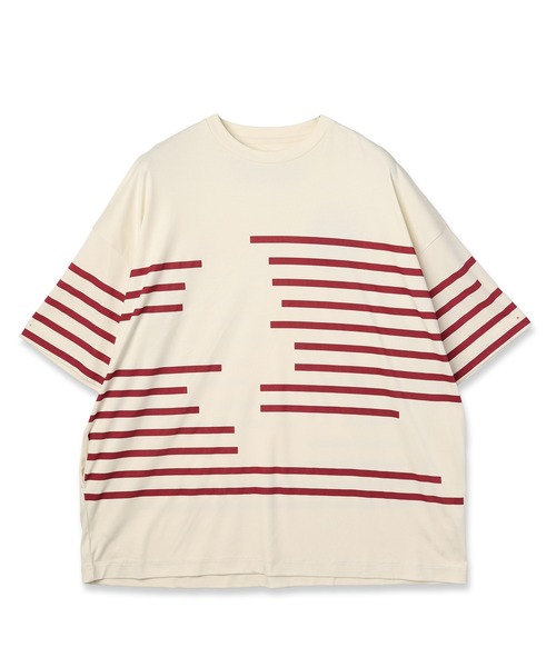 Dulcamara(ドゥルカマラ)の「グリッチボーダーT(Tシャツ/カットソー・メンズ・ブルー/ブラック/バーガンディー・1/0)」の3枚目の写真