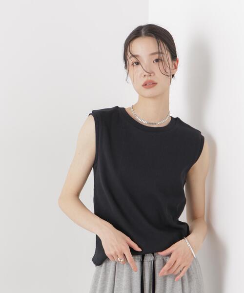 NANO universe（ナノユニバース）の「UVカット抗菌防臭吸水速乾イージーケアノースリーブトップス（Tシャツ/カットソー・レディース・ホワイト/ベージュ/ブラック・FREE）」の18枚目の写真
