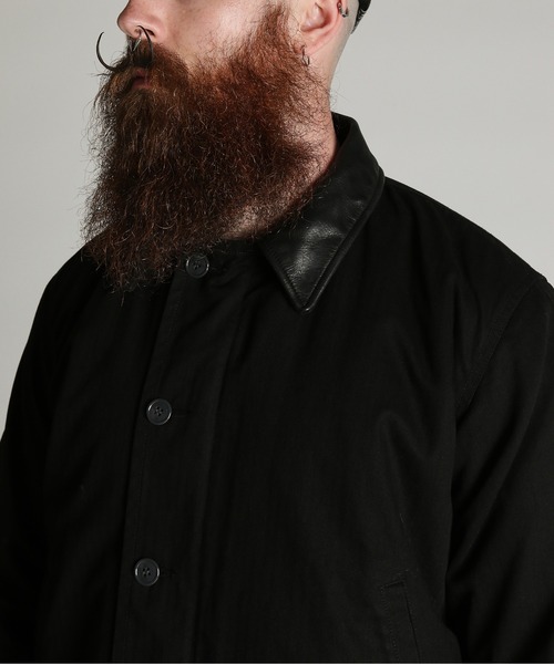 Schott（ショット）の「Schott/ショット/HERRINGBONE N-1 JKT/ヘリンボーン N-1 ジャケット（ミリタリージャケット・メンズ・ライトグレー/ブラック・M/XL/L/2XL）」の7枚目の写真