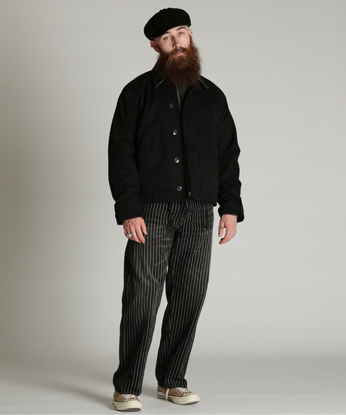 Schott（ショット）の「Schott/ショット/HERRINGBONE N-1 JKT/ヘリンボーン N-1 ジャケット（ミリタリージャケット・メンズ・ライトグレー/ブラック・M/XL/L/2XL）」の12枚目の写真