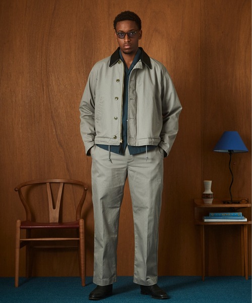 Schott（ショット）の「Schott/ショット/HERRINGBONE N-1 JKT/ヘリンボーン N-1 ジャケット（ミリタリージャケット・メンズ・ライトグレー/ブラック・M/XL/L/2XL）」の3枚目の写真