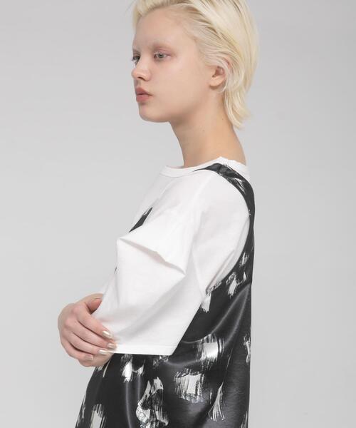 LAATO(ラート)の「tack sleeve tee(Tシャツ/カットソー・レディース・ホワイト/キャメル/ブラック・FREE)」の7枚目の写真