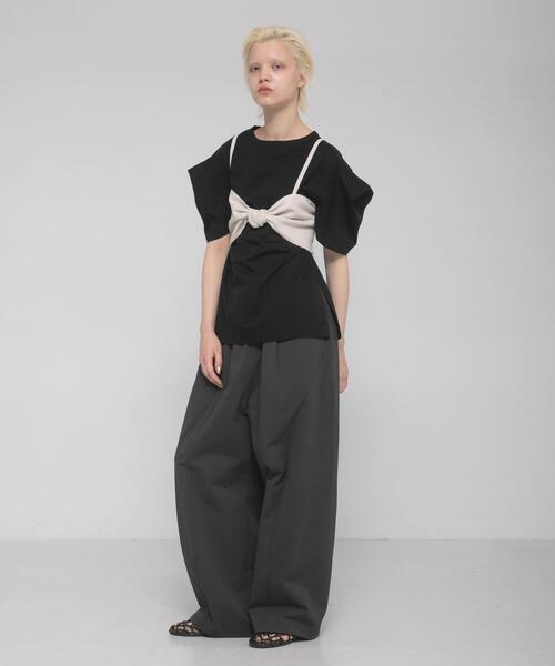 LAATO(ラート)の「tack sleeve tee(Tシャツ/カットソー・レディース・ホワイト/キャメル/ブラック・FREE)」の21枚目の写真