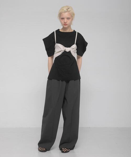 LAATO(ラート)の「tack sleeve tee(Tシャツ/カットソー・レディース・ホワイト/キャメル/ブラック・FREE)」の10枚目の写真