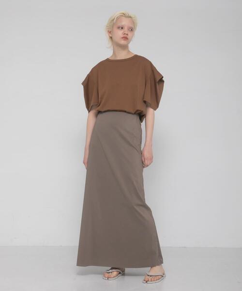 LAATO(ラート)の「tack sleeve tee(Tシャツ/カットソー・レディース・ホワイト/キャメル/ブラック・FREE)」の9枚目の写真