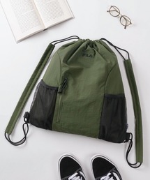 make a ray!（メイク ア レイ！）の「【77】【FILA/フィラ】ワンポイントロゴ刺繍 ナイロン ナップサック/ショルダーパッド付/15L（バックパック/リュック）」