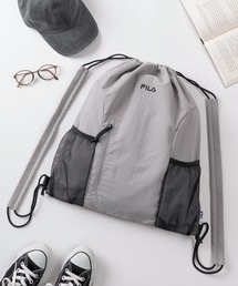 【77】【FILA/フィラ】ワンポイントロゴ刺繍 ナイロン ナップサック/ショルダーパッド付/15L