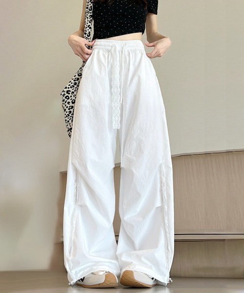 Miniministore(ミニミニストア)の「ワイドパンツ サイドレース ロングパンツ(その他パンツ・レディース・ホワイト/レッド/ブラック・FREE)」の16枚目の写真