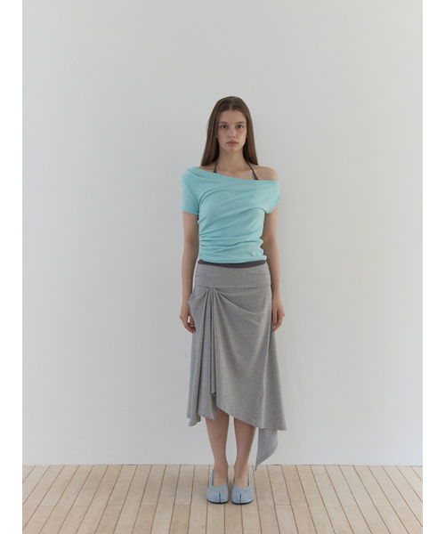 ASURA(アスラ)の「STUDDED ONE-SHOULDER T (MINT)(Tシャツ/カットソー・レディース・その他・OS)」の2枚目の写真