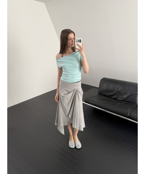 ASURA(アスラ)の「STUDDED ONE-SHOULDER T (MINT)(Tシャツ/カットソー・レディース・その他・OS)」の6枚目の写真